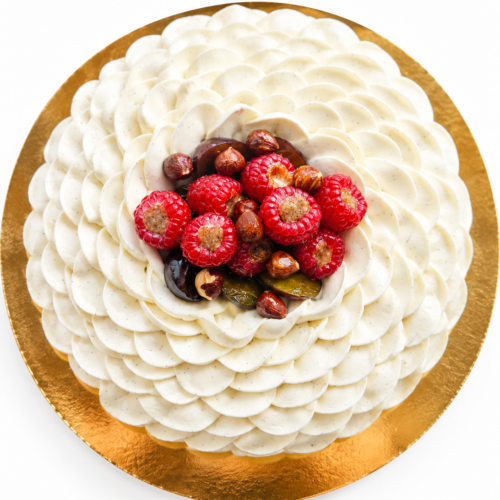 Entremet prunes/framboises & praliné noisette - 6 personnes